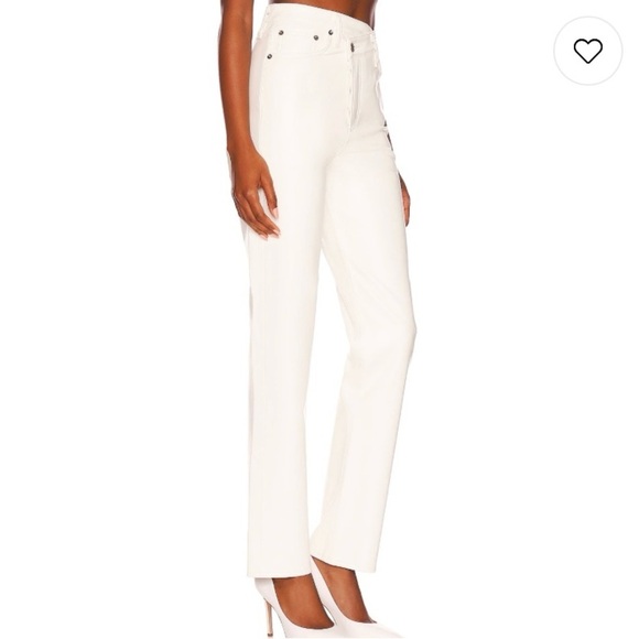 Agolde Recycled Leather Criss Cross Jeans Straight Leg Pants in White Size 31 - Picture 2 of 10
